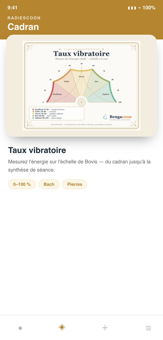 Radiescoon — Le cadran
