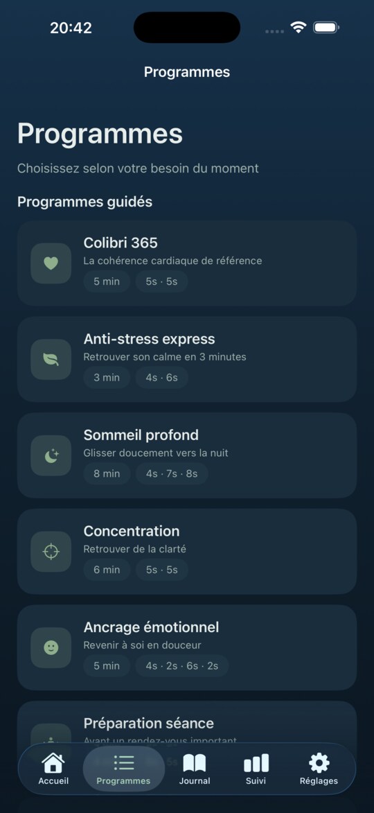 Respicoon — Programmes guidés